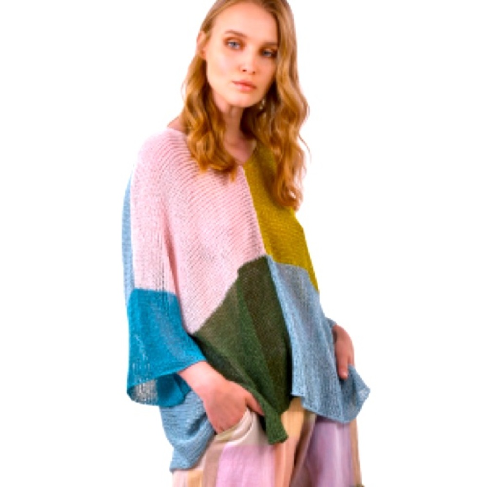Alembika Mixed Print Cropped Sweater - new without tags - HALF PRICE